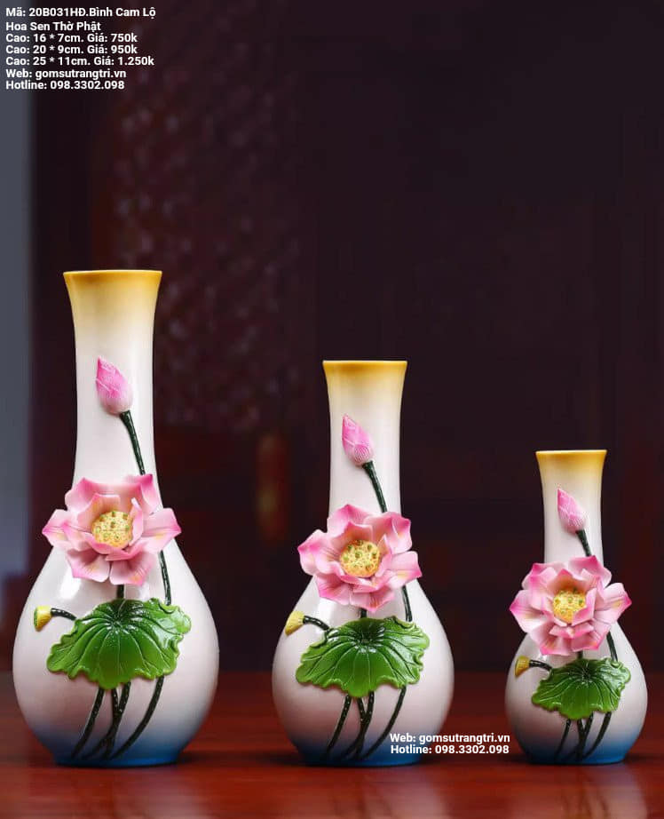 BÌNH CAM LỘ HOA SEN THỜ PHẬT